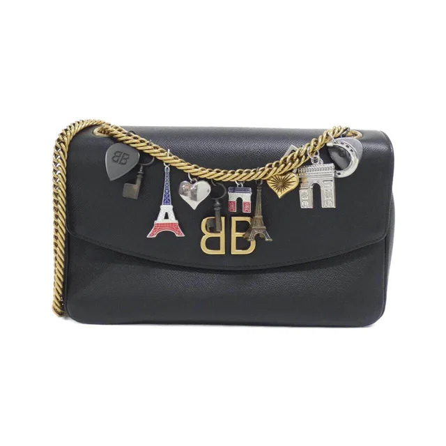 Balenciaga BB ROUND CHARMS Leather Shoulder Bag in Leather from LuxUness