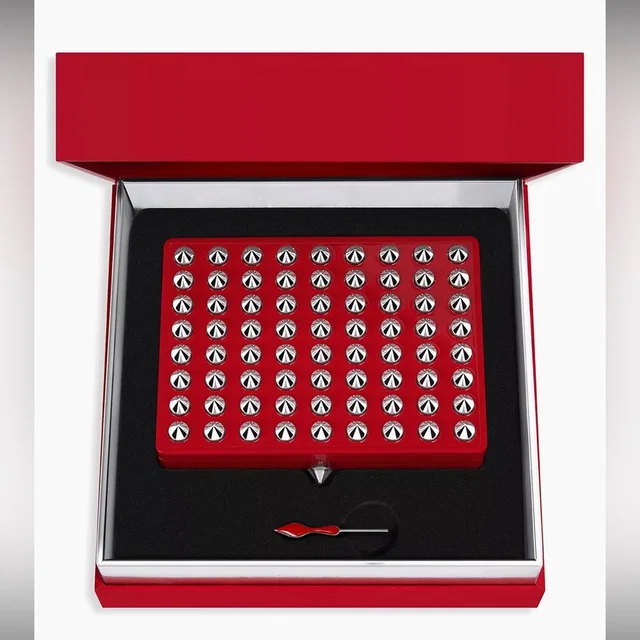 Christian Louboutin Abracadabra La Palette Refillable Studded Card Holder Mirror in red from Poshmark