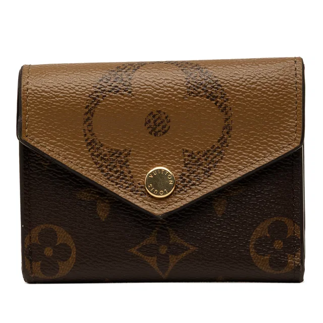 Brown Louis Vuitton Monogram Reverse Giant Zoe Wallet Small Wallets in Brown Coated canvas from Designer Revival