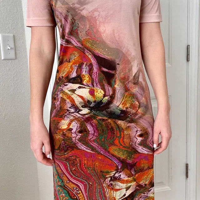 Etro Made In Italy Tea Rose Paisley V-Neck Midi Sheath Dress Size M in red from Poshmark