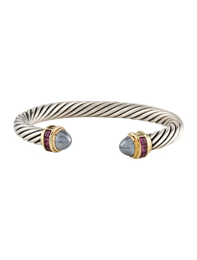 David Yurman Hematite & Rhodolite Garnet Renaissance Bracelet, 6.5" in multicolor from The RealReal
