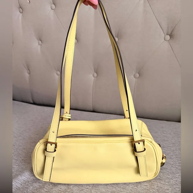 Versace Tag Nappa Bowling Bag in yellow Nappa leather from Poshmark, photo 8 of 15