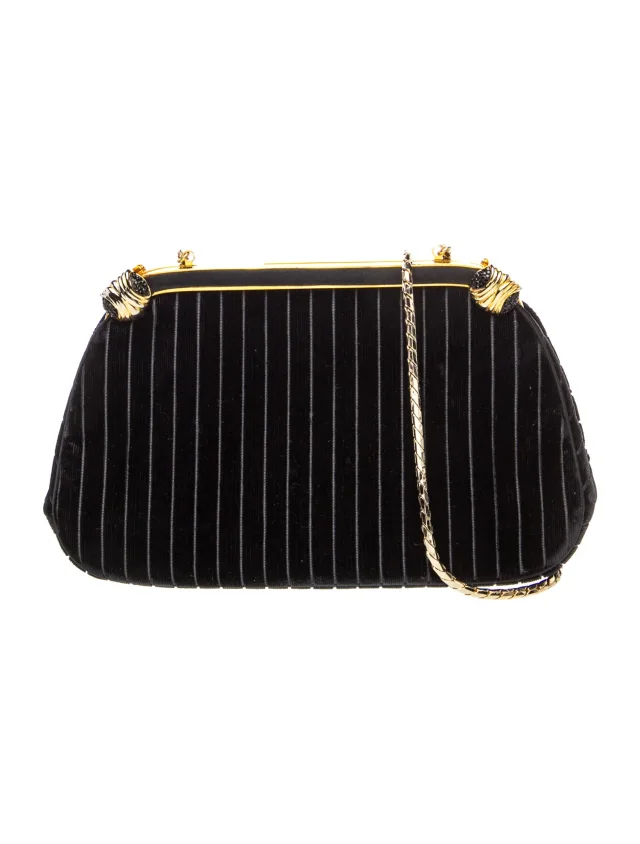 Judith Leiber Evening Bag in black Satin from The RealReal
