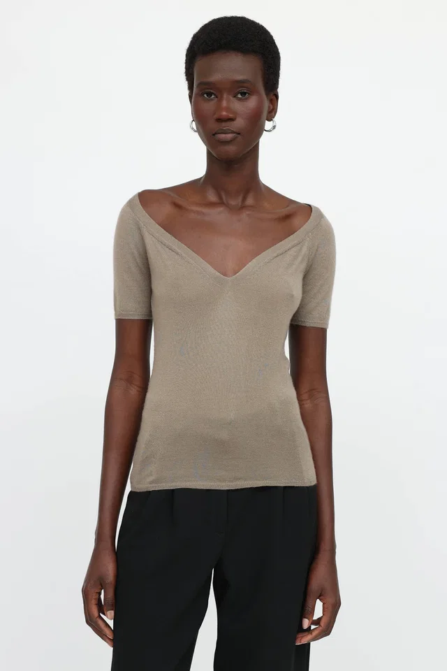 Prada Knit V-Neck Top from VSP Consignment