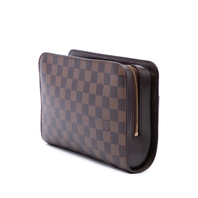 Brown Louis Vuitton Damier Ebene Saint Louis Pochette Clutch Bag in Brown Canvas from Designer Revival, photo 2 of 2