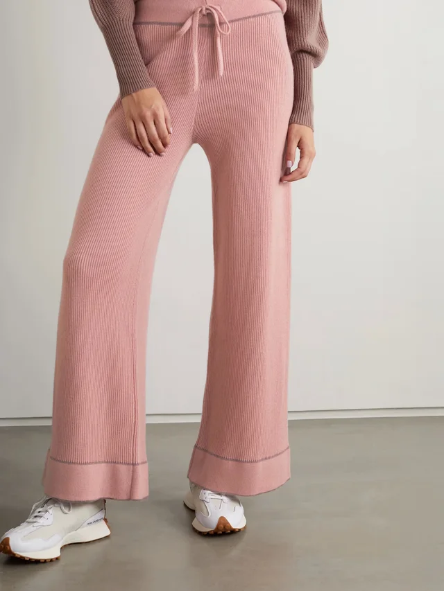 MADELEINE THOMPSON Rose ribbed wool and cashmere-blend straight-leg pants in Pink, photo 2 of 2 from NET-A-PORTER (Canada)