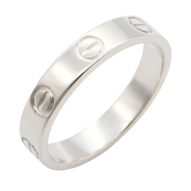 Cartier Mini Love Ring Au750 White Gold Ring Size 11 in White from LuxUness