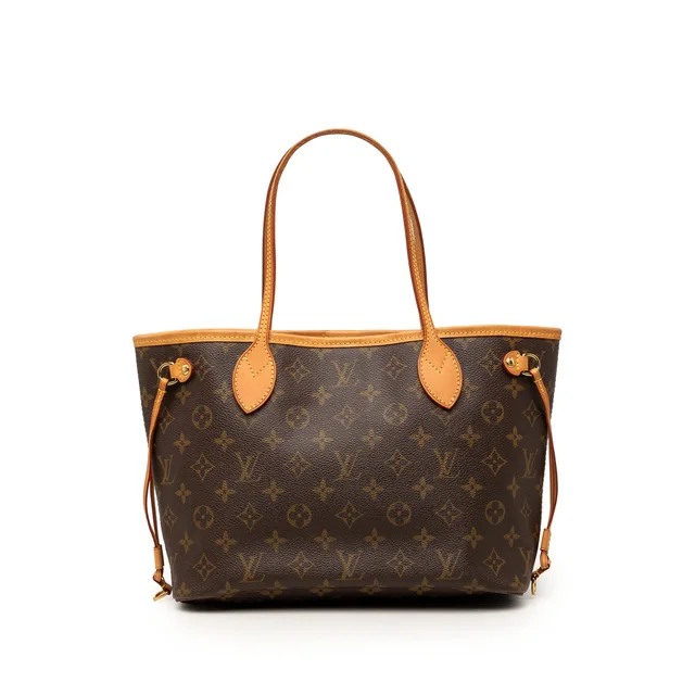 Brown Louis Vuitton Monogram Neverfull PM Tote Bag in Brown Coated canvas from Designer Revival