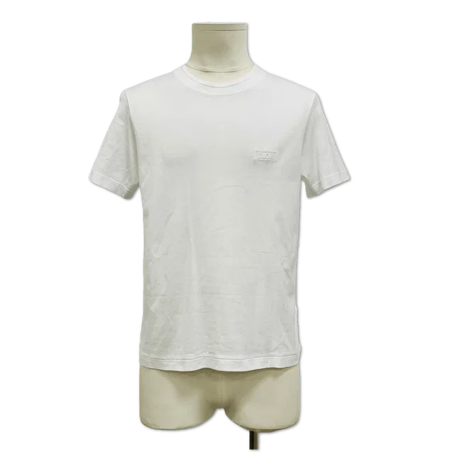 Dior White Logo Patch Classic T-Shirt size M in White from Luxury Promise