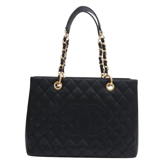 Chanel 2014-era Caviar Skin GST Tote Bag, Black in Black Caviar leather from VINTAGE QOO TOKYO