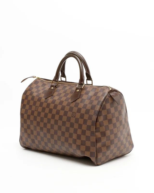 Louis Vuitton Damier Ebene Speedy 35 Bag in Brown Canvas from A Retro Tale, photo 3 of 10