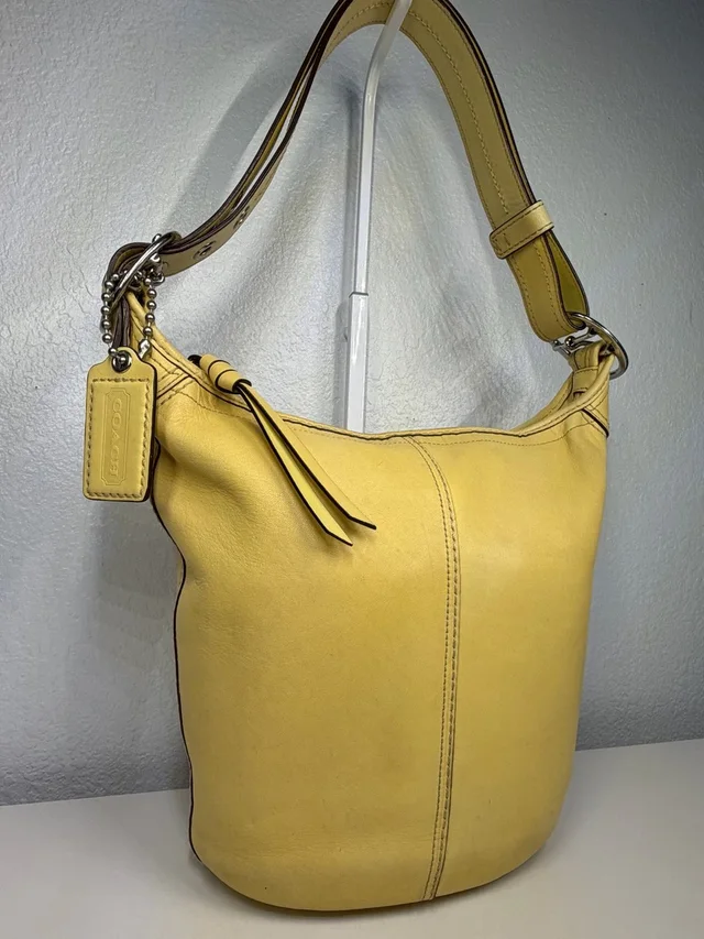 Coach Vintage Bleecker Duffel Bucket Bag #F13353 in yellow Leather from Poshmark