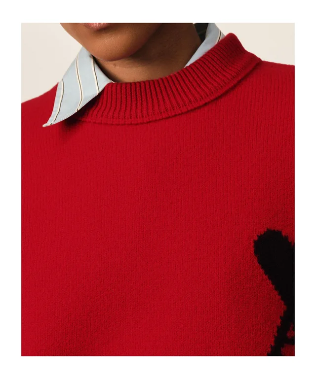 Ami Paris Ami De Coeur Logo Intarsia-Knit Jumper, photo 6 of 6 from SENSER
