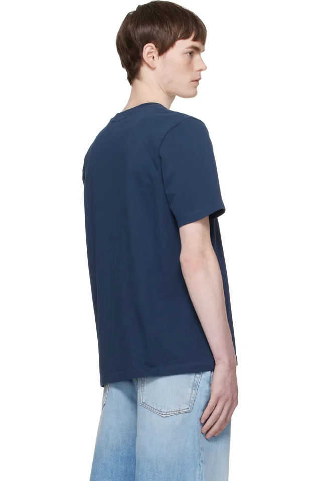 Casablanca Navy Shockwave Short Sleeve T‑shirt, photo 3 of 4 from SSENSE