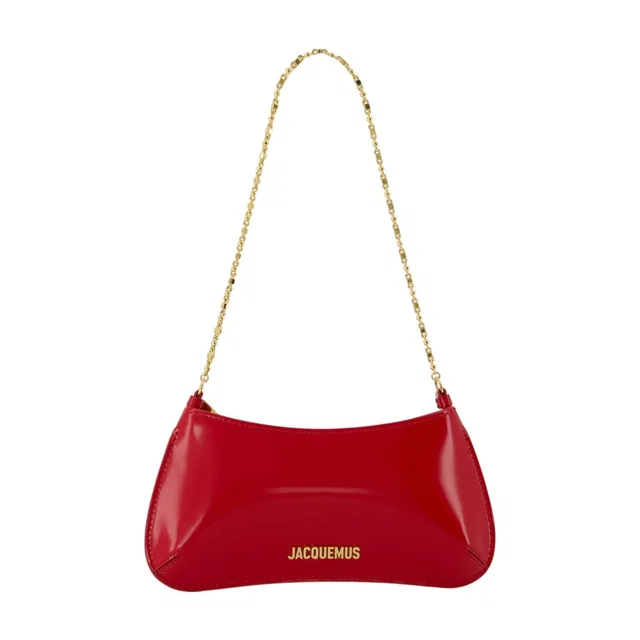 Jacquemus Le Petit Bisou Chaine Shoulder Bag — Red Calfskin in Red Calfskin from HEWI