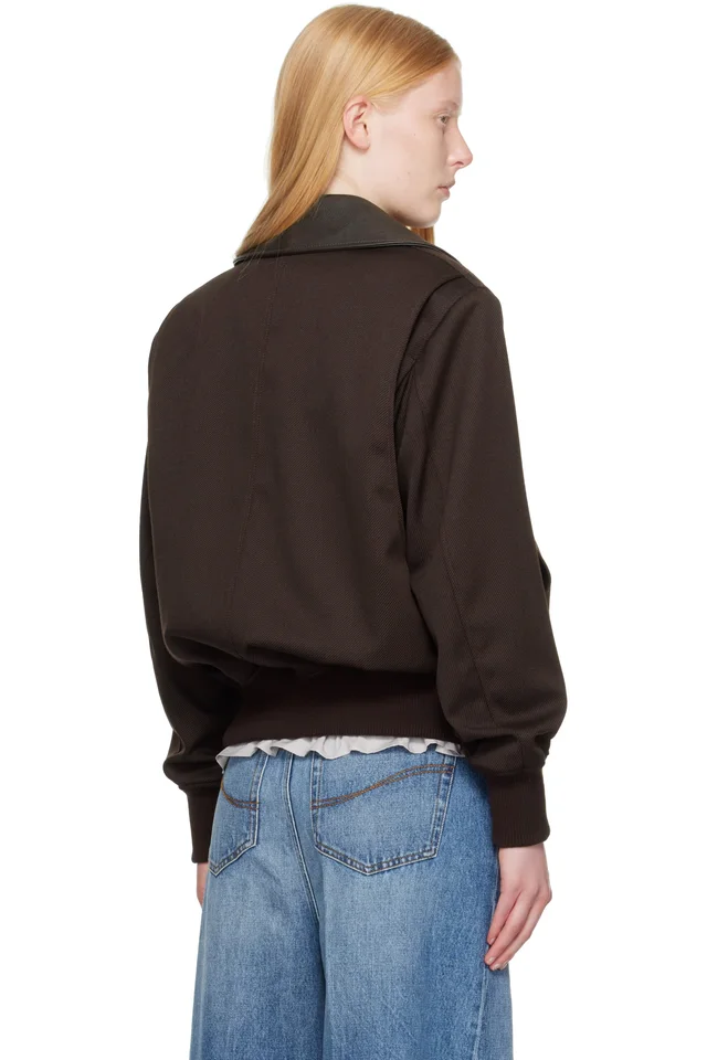 Stella McCartney Burgundy Twill Tailoring Field Jacket, photo 3 of 4 from SSENSE