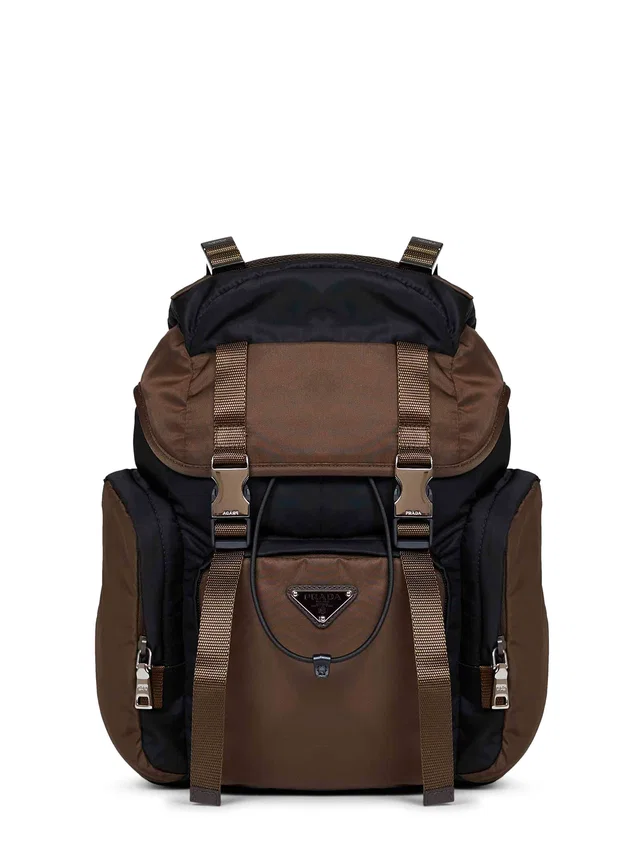 Prada Re-Nylon Two-Tone Backpack — Black Recycled Polyamide in Black Nylon from HEWI