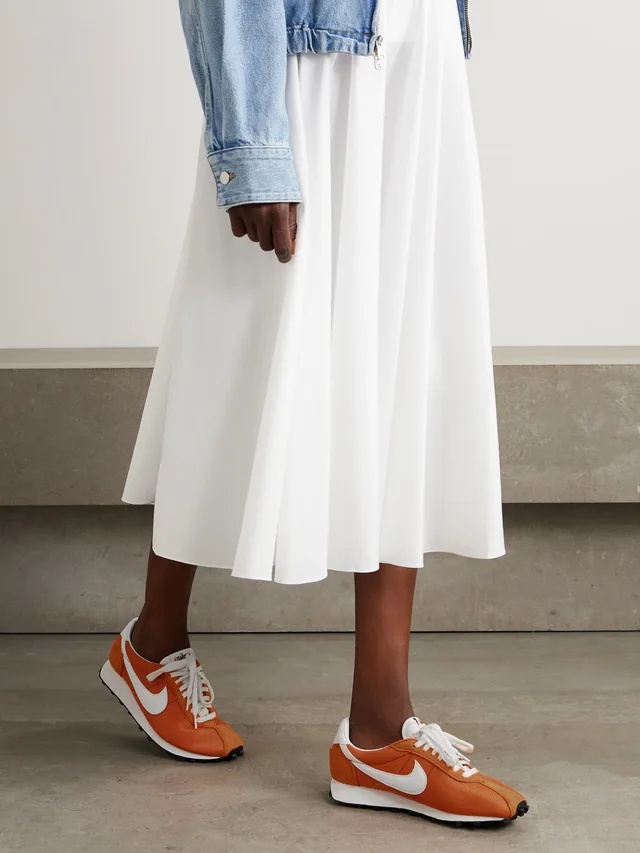 NIKE LD-1000 leather and brushed suede-trimmed mesh sneakers in Orange, photo 2 of 2 from NET-A-PORTER (Canada)