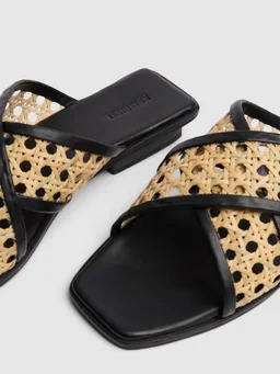 Bembien Sandals with crossed straps in 50% Cow, 50% Rattan, photo 4 of 4 from LUISAVIAROMA