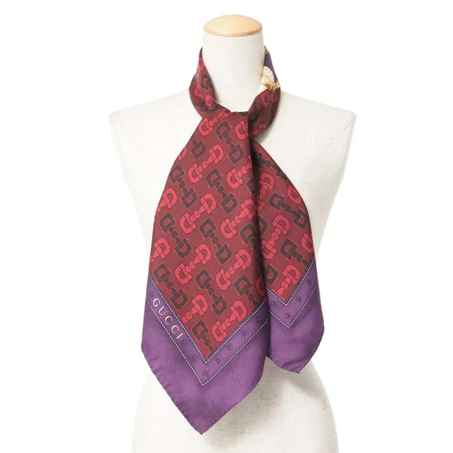 Gucci Scarf Horsebit Belt Motif All Pattern All Silk in Silk from The Reluxe
