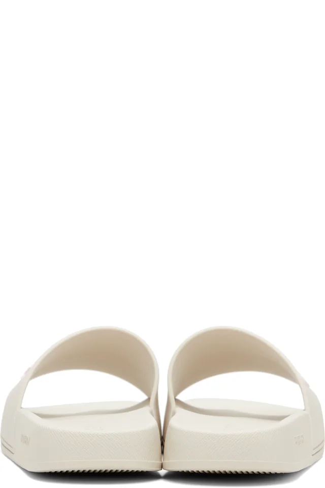 Burberry Beige Logo Slides, photo 2 of 5 from SSENSE