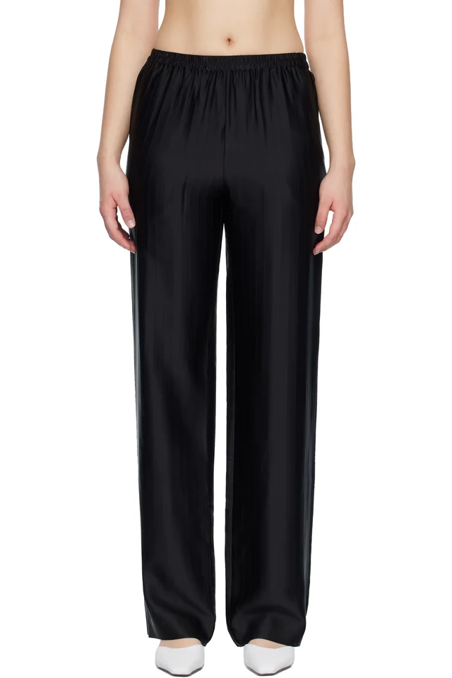 Loulou de Saison Black KADALA Silk Blend Trousers, image 1 of 1 from SSENSE