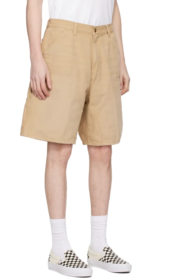 Carhartt Work In Progress Beige Double Knee Shorts, photo 2 of 4 from SSENSE