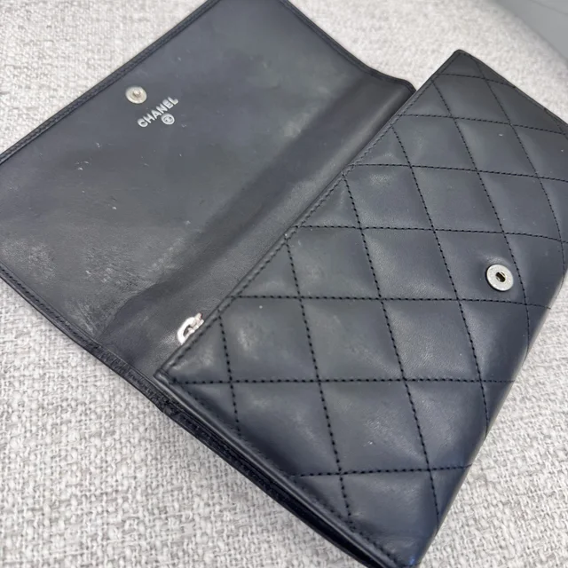 Chanel Cambon Line Long Flap Wallet in Metal, Patent leather, quilted calfskin from Reowned, photo 7 of 8
