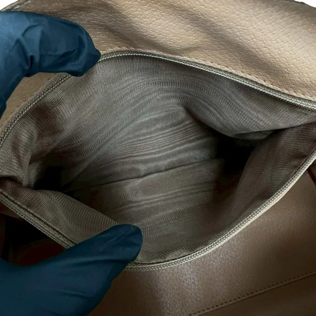 Celine Macadam Triomphe Leather 2way Shoulder Bag in Brown Leather from LuxUness, photo 10 of 13