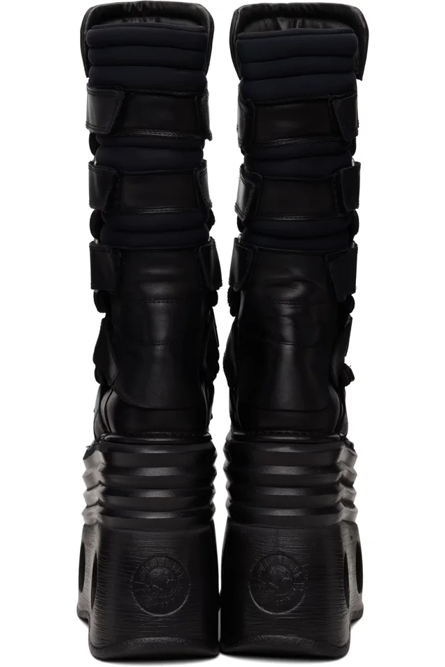 VETEMENTS Black New Rock Edition Platform Tower Boots, photo 2 of 5 from SSENSE