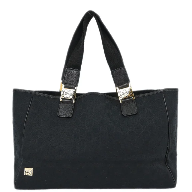 Gucci Black GG Tote Bag in Black Canvas from AMORE Vintage Tokyo