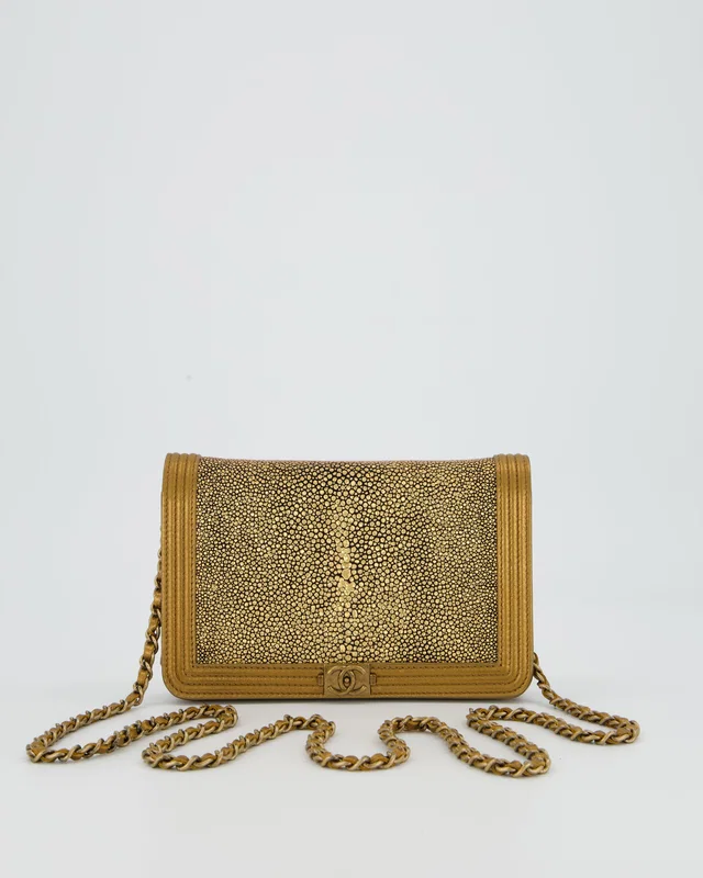 Chanel Gold Wallet on Chain Bag in Gold Lambskin from Sellier