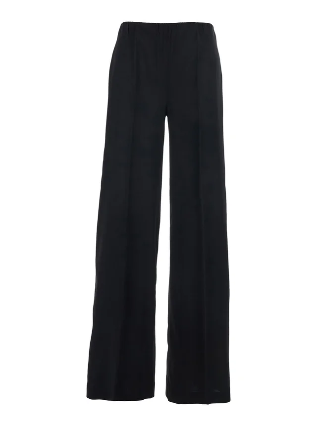 JUCCA Black Women's Pants with Elastic Waistband in Black, photo 2 of 6 from Gaudenzi Boutique