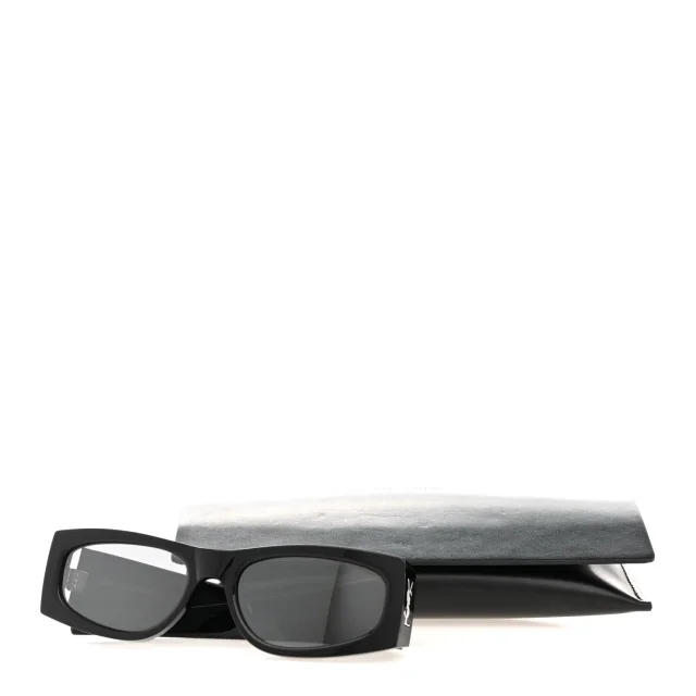 Saint Laurent Acetate Rectangle SL M140/F Sunglasses Black in Black from FASHIONPHILE, photo 9 of 9