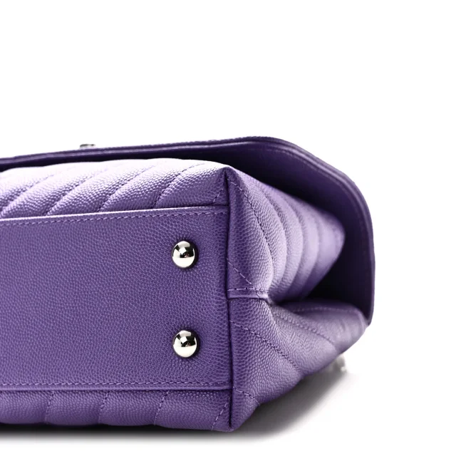Chanel Caviar Chevron Quilted Mini Coco Handle Flap Purple in Purple Caviar leather from FASHIONPHILE, photo 10 of 10