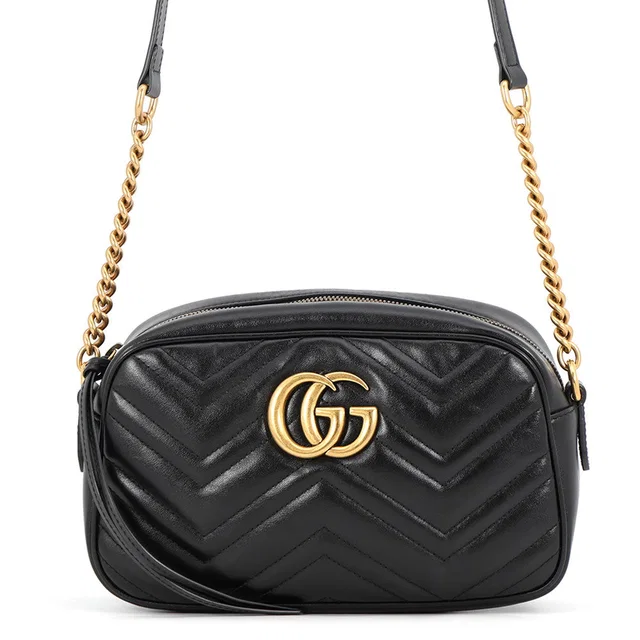 Gucci GG Marmont ChainShoulder Bag Black447632 Leather Size Small in Leather from GALLERY RARE