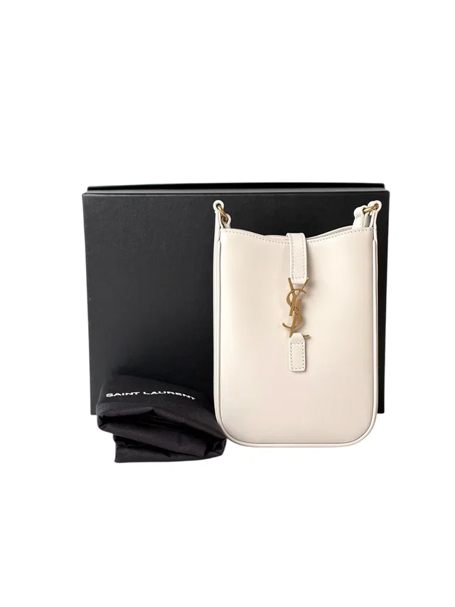 Saint Laurent Light Leather Pouch Cross Bag in Leather from Luxury Promise