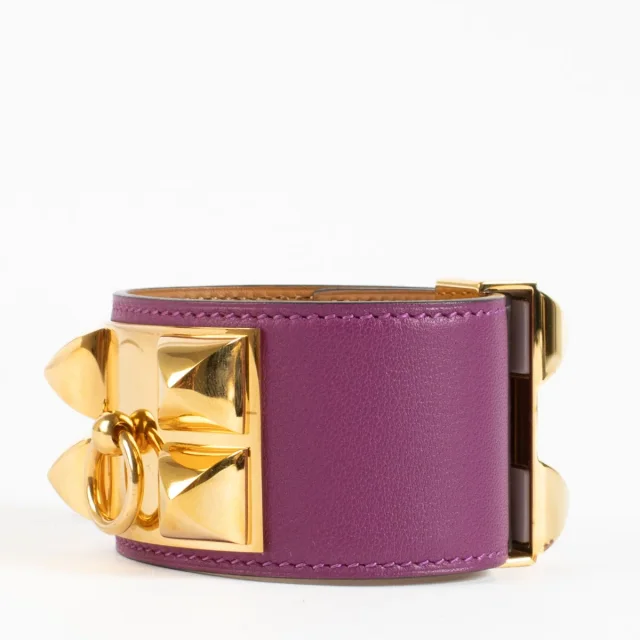 Hermès Violet Collier De Chien Bracelet - Size S in Purple Leather from Labellov, photo 3 of 3