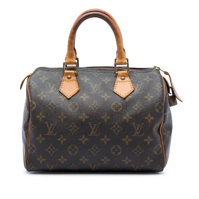 Brown Louis Vuitton Monogram Speedy 25 Boston Bag in Brown Coated canvas from Designer Revival