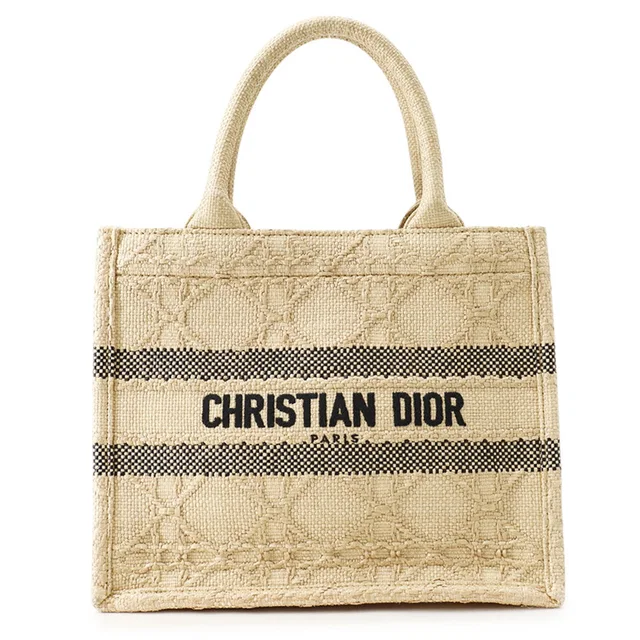 Dior Book Tote Handbag NaturalM1265ZSQD_M925 Raffia Size Small in Raffia from GALLERY RARE