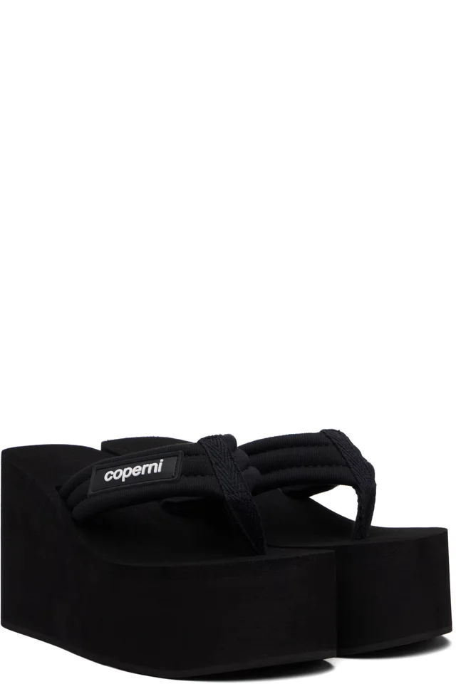 Coperni Black Wedge Heeled Sandals, photo 4 of 5 from SSENSE