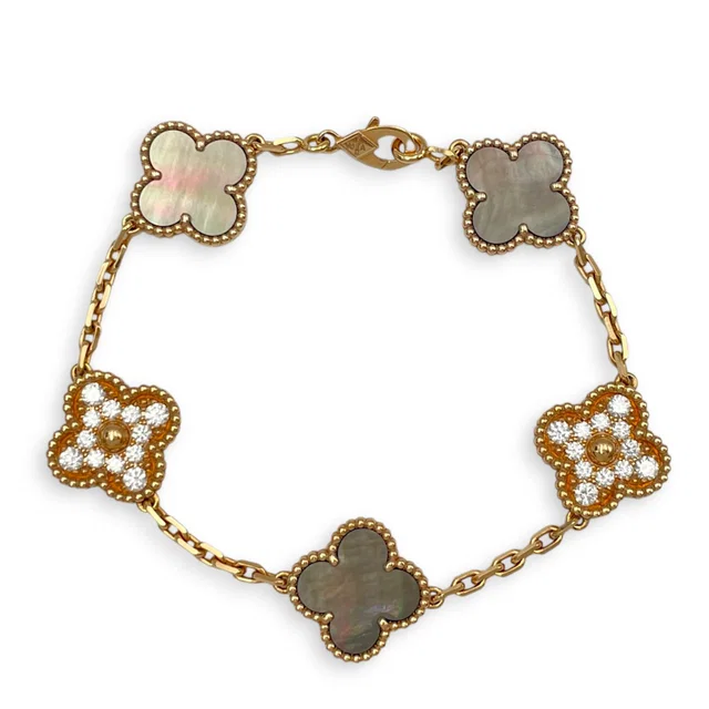 Van Cleef & Arpels Vintage Alhambra, 5 Motifs Bracelet from LuxLexicon