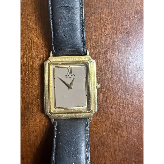 Vtg Seiko Quartz Rectangular Watch Gold Tone Roman Dial Need Strap in neutral|gold|brown from Poshmark