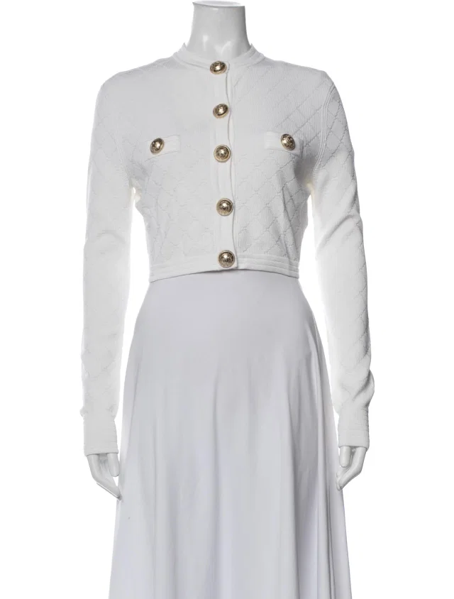 Balmain Patterned Jacket in white from The RealReal