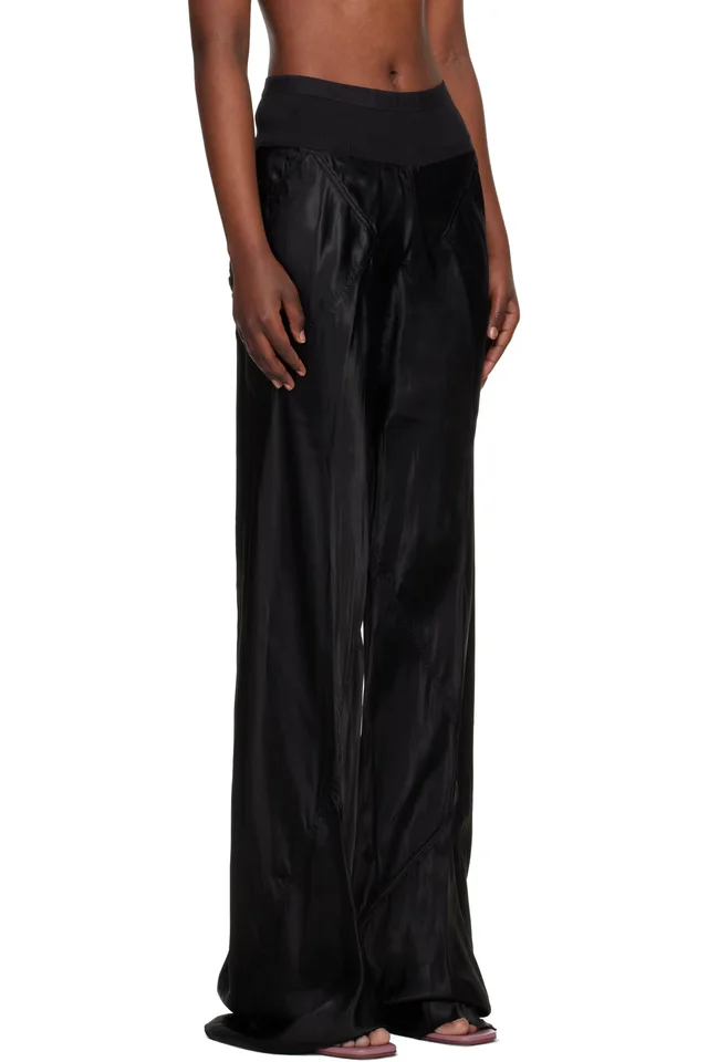 Rick Owens Black Temple Bias Trousers, photo 2 of 4 from SSENSE