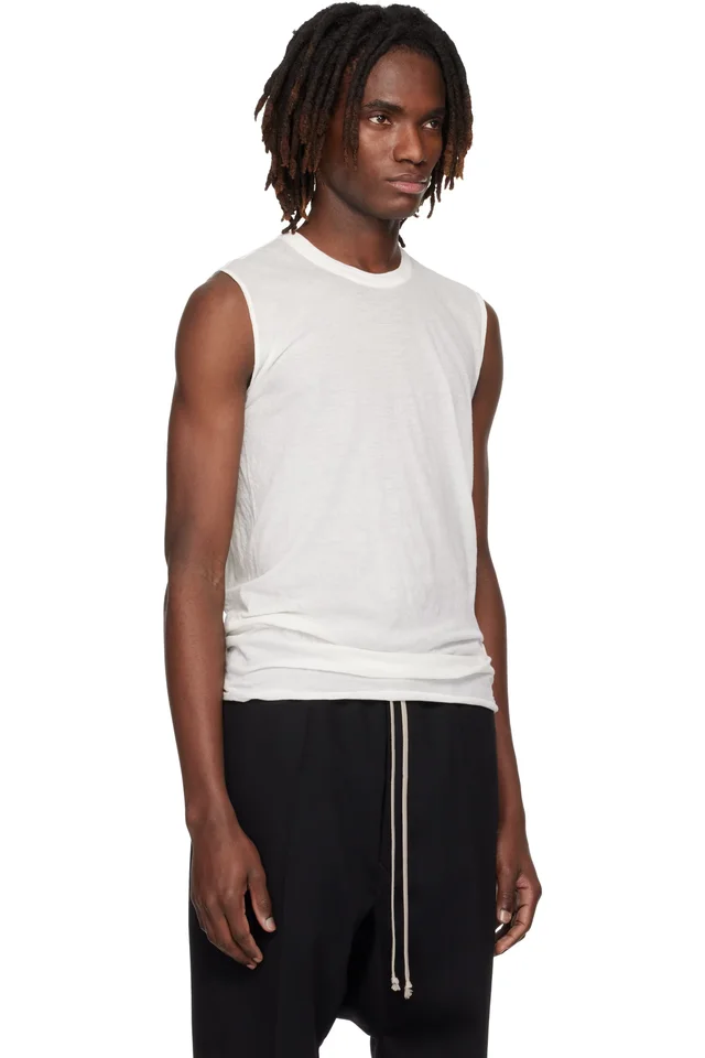 Rick Owens Off-White Temple Basic SL Tank Top, photo 2 of 3 from SSENSE