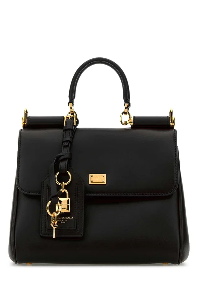 Dolce & Gabbana My Sicily Top Handle Bag — Black Pvc Vitello in Black Calfskin from HEWI