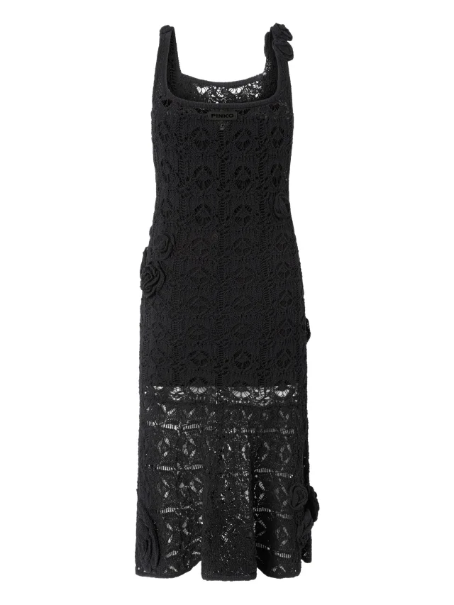 PINKO midi floral-appliqué dress, photo 2 of 2 from FARFETCH