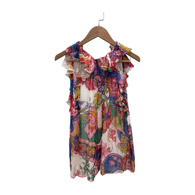 Zimmermann Silk Printed Blouse #0 in Multicolor Silk from Luxury Promise
