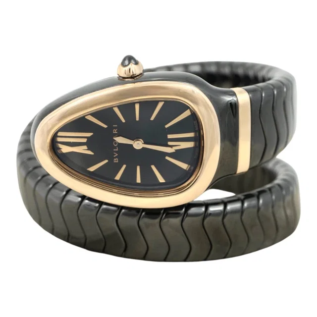 Bvlgari Serpenti Spiga Watch Black Ceramic 18K in Black Ceramic from Luxury Promise